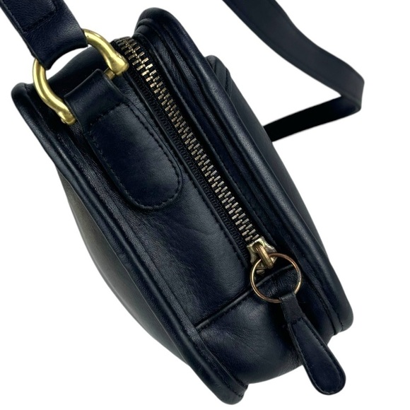 COACH 9974 MULTI ZIP SWINGPACK 90S 1995 BLACK GLOVETANNED LEATHER CROSSBODY BAG - Picture 6 of 13